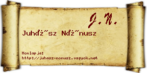 Juhász Nónusz névjegykártya